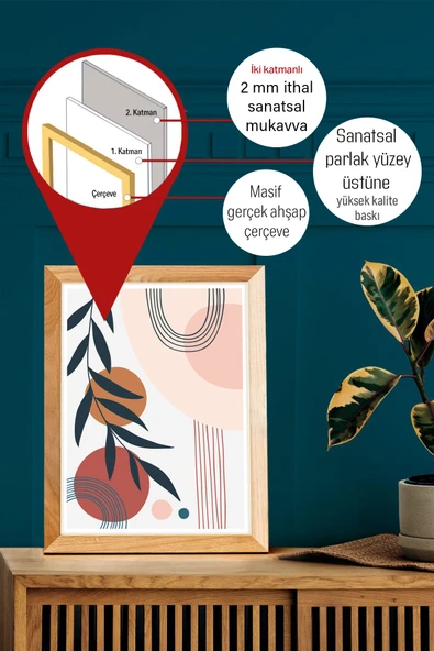 Gerçek Ahşap Çerçeveli 3 Parça 3D ahşap Tablo Seti - 2