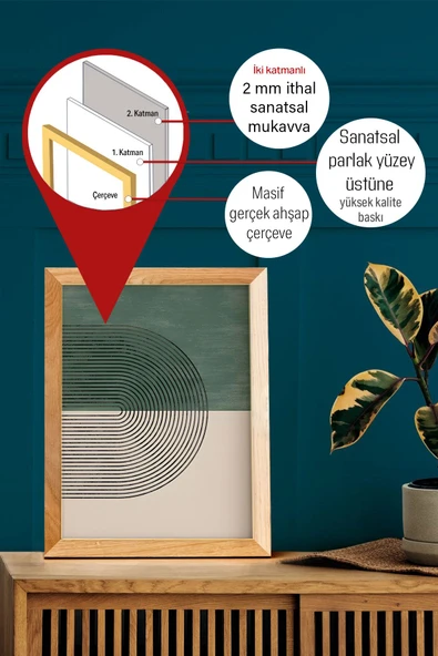 Gerçek Ahşap Çerçeveli 3 Parça 3D ahşap Tablo Seti - 2