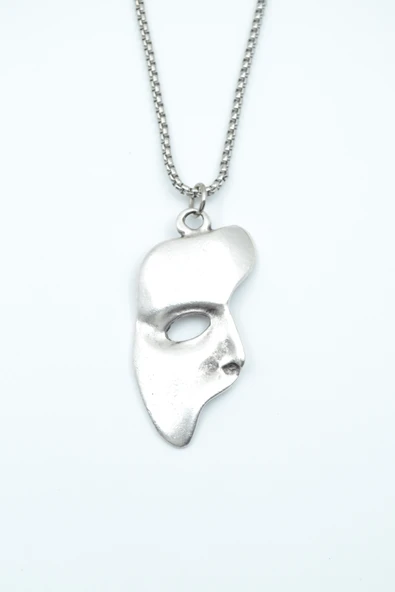 The Phantom Of The Opera - Maske Gümüş Kaplama Örme Zincir Kolye