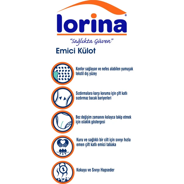 Lorina Emici Külot Hasta Bezi Medium 60'lı - 2
