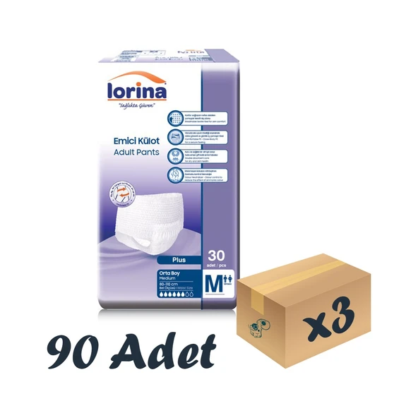 Lorina Yetişkin Emici Külot Medium 30'Lu 3 Paket 90 Adet - Resim 2