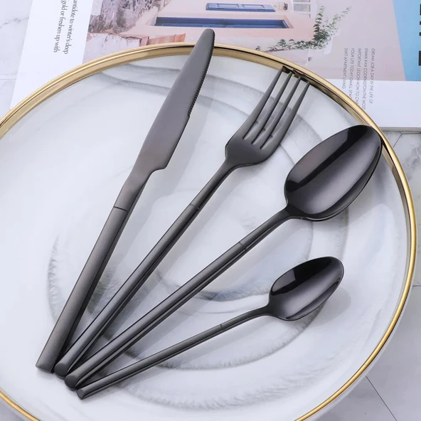 Valkyrie Çantalı Yolculuk Çatal Kaşık Bıçak Seti Kişiye Özel 1. Sınıf Paslanmaz Çelik Ofis Okul Kamp Restaurant C3404 - 5