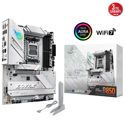 ASUS ROG STRIX B850-A GAMING WIFI, 4xDDR5, 4x M2, HDMI, DP, 2xType-C, Wi-Fi 7, Bluetooth v5.4, AMD Ryzen 9000 Serisi, AM5 Soket Anakart