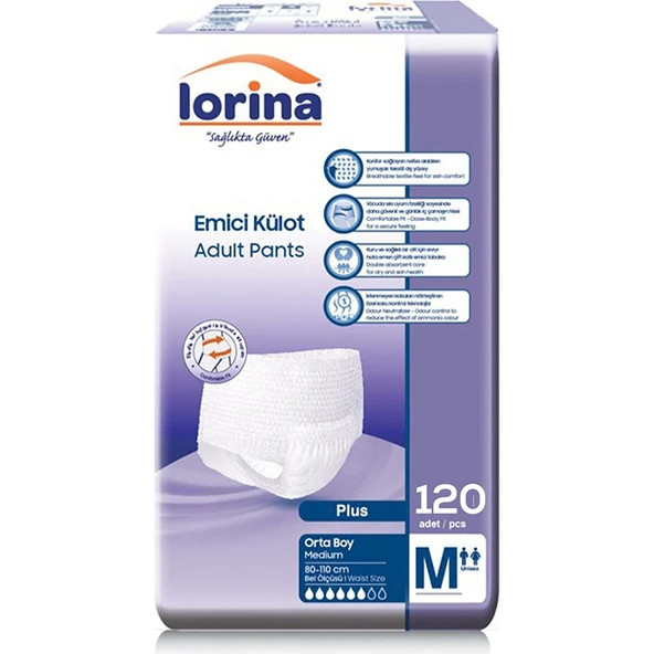 Lorina Emici Külot Yetişkin Hasta Bezi Medium 120 Adet