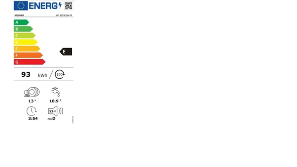 Hoover HF 3E53E0W-17 5 Programlı Beyaz Bulaşık Makinesi - 3