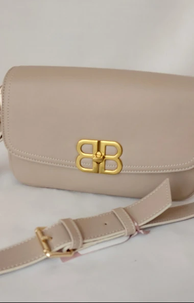 251IU413 Model Sarach Marka Bej Renk Omuz Çantası - 4