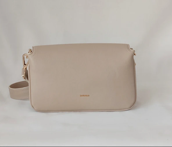 251IU413 Model Sarach Marka Bej Renk Omuz Çantası - 3