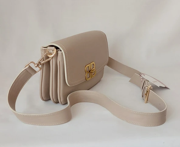 251IU413 Model Sarach Marka Bej Renk Omuz Çantası - 2