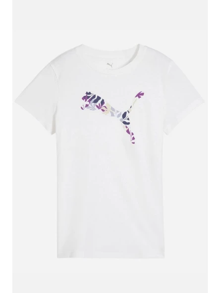 Puma Graphics Floral Cat Logo Beyaz Kadın Tişört 68508102 - 4