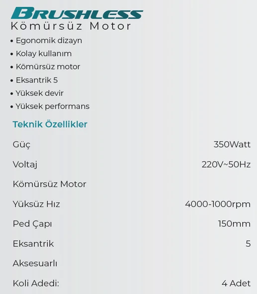MAX EXTRA MXP3090 Elektrikli Eksantrik 5 Orbital Zımpara Makinası 350 Watt - 2