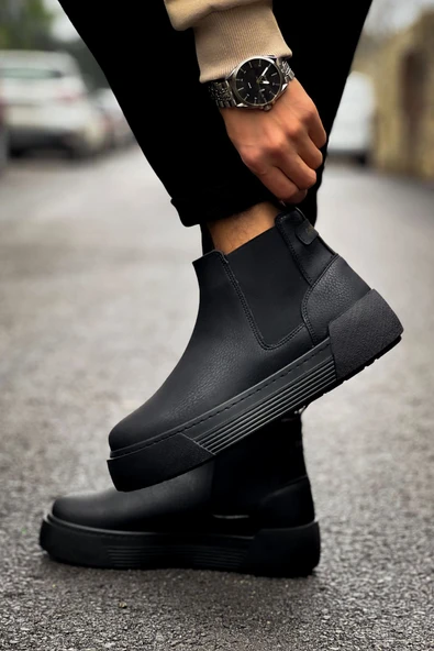 Pabucmarketi Lastikli Erkek Chelsea Bot Siyah ürün görseli