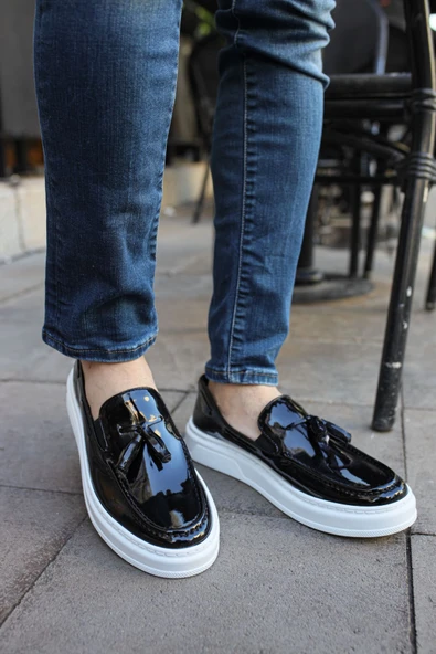 Pabucmarketi Püsküllü Loafer Erkek Ayakkabı Siyah - 4