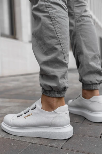 Pabucmarketi Lastikli Erkek Spor Ayakkabı Beyaz - Resim 3