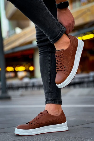 Pabucmarketi Bağcıklı Erkek Günlük Ayakkabı Taba - Resim 3