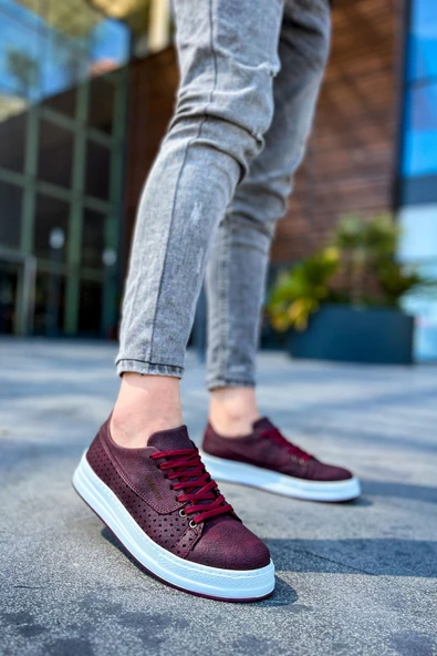 Pabucmarketi Bağcıklı Erkek Günlük Ayakkabı Bordo