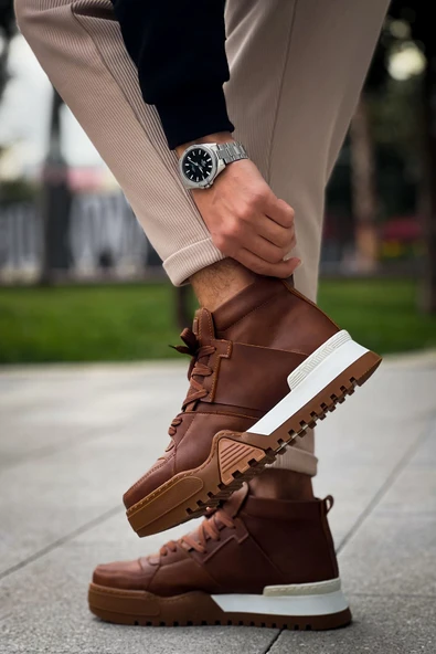 Pabucmarketi Bağcıklı Erkek Sneaker Bot Taba ürün görseli