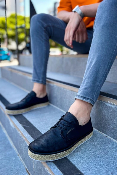 Pabucmarketi Bağcıklı Erkek Günlük Ayakkabı Siyah - Resim 2