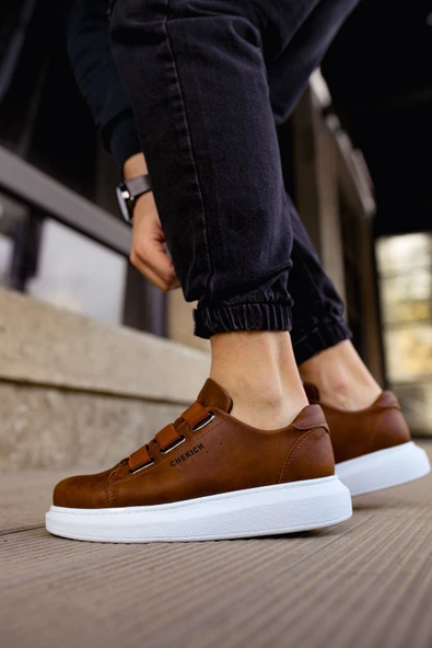 Pabucmarketi Lastikli Erkek Spor Ayakkabı Taba - Resim 3