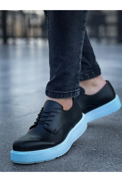Pabucmarketi Bağcıklı Erkek Günlük Ayakkabı Siyah - Resim 3