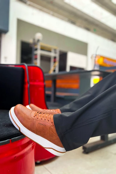 Pabucmarketi Bağcıklı Erkek Günlük Ayakkabı Taba - Resim 2