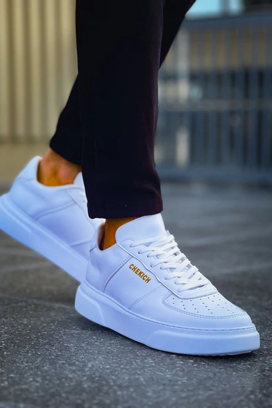 Pabucmarketi Bağcıklı Erkek Günlük Ayakkabı Beyaz Beyaz ürün görseli 1