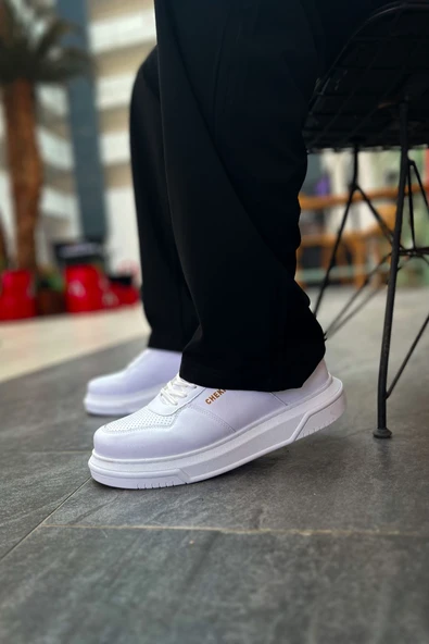 Pabucmarketi Bağcıklı Erkek Günlük Ayakkabı Beyaz - Resim 3