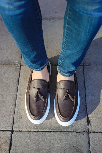 Pabucmarketi Püsküllü Loafer Erkek Ayakkabı Kahve - 3