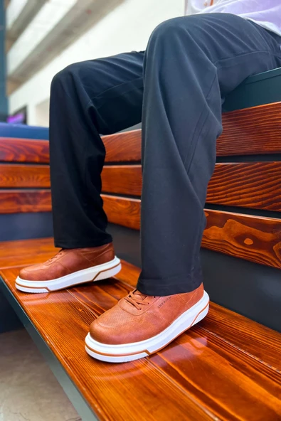 Pabucmarketi Bağcıklı Erkek Günlük Ayakkabı Taba - Resim 4