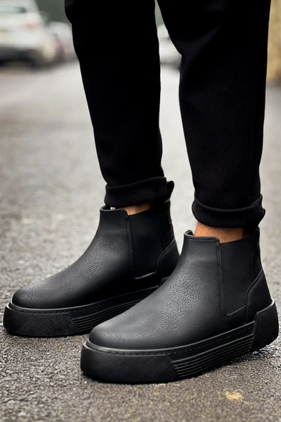 Pabucmarketi Lastikli Erkek Chelsea Bot Siyah - Resim 2