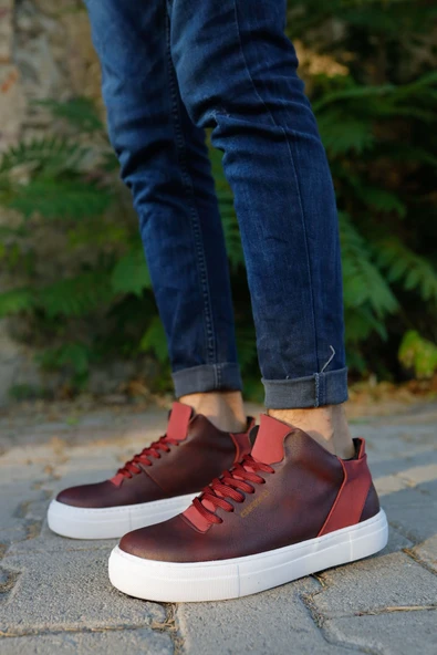 Pabucmarketi Bağcıklı Erkek Günlük Ayakkabı Bordo