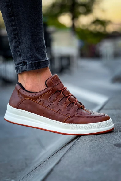 Pabucmarketi Bağcık Detaylı Erkek Spor Ayakkabı Taba - Resim 4