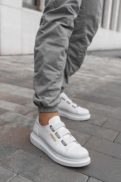 Pabucmarketi Lastikli Erkek Spor Ayakkabı Beyaz - Resim 5