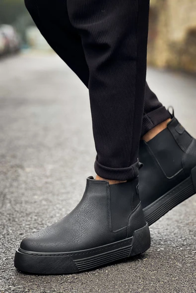 Pabucmarketi Lastikli Erkek Chelsea Bot Siyah - Resim 3