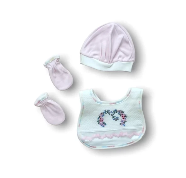 Lenaca Anadolunun Kalbi Nakışlı %100 Cotton Antibakteriyel 5li Zıbın Takımı Hastane Çıkışı - Resim 2