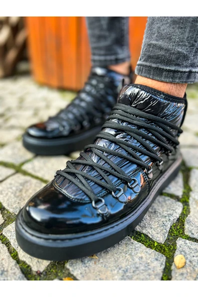 Pabucmarketi Bağcıklı Erkek Spor Ayakkabı Siyah ürün görseli