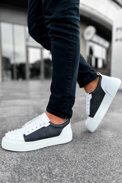 Pabucmarketi Bağcıklı Erkek Günlük Ayakkabı Antrasit Beyaz - 3