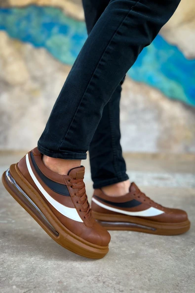 Pabucmarketi Bağcıklı Balon Taban Erkek Günlük Ayakkabı Taba - Resim 3