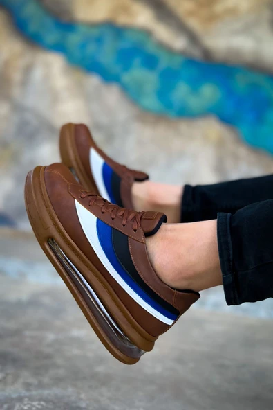 Pabucmarketi Bağcıklı Balon Taban Erkek Günlük Ayakkabı Taba - Resim 5