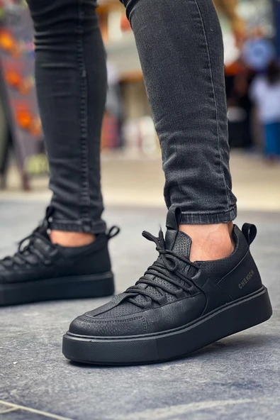 Pabucmarketi Bağcık Detaylı Erkek Günlük Ayakkabı Siyah - Resim 2