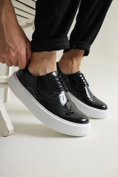 Pabucmarketi Bağcıklı Erkek Günlük Ayakkabı Siyah