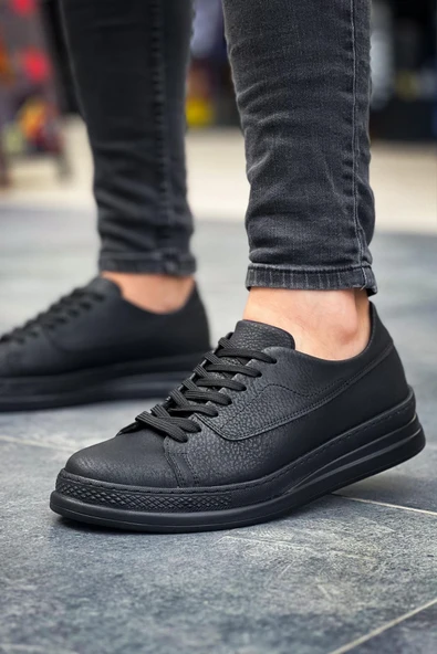 Pabucmarketi Bağcıklı Erkek Günlük Ayakkabı Siyah - Resim 2