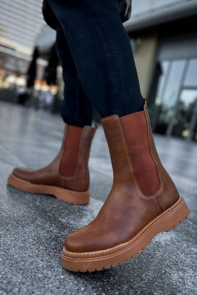 Pabucmarketi Lastikli Erkek Chelsea Bot Taba - Resim 2