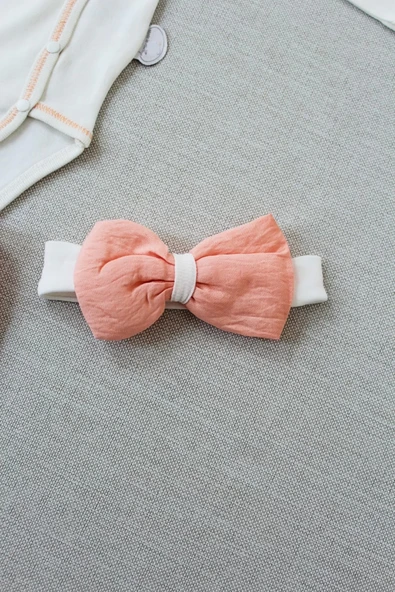 Lenaca 3-6 6-9 9-12 Ay Hello Nakışlı Kruvaze Bandanalı Uzun Kollu Zıbınlı 3lü Kız Bebek Takımı - Resim 4