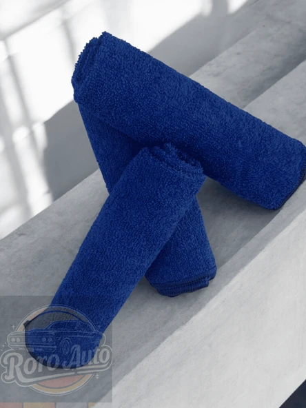Roro Auto Fuji 3'lü Mikrofiber Araç Kurulama ve Oto Temizlik Bezi 40x40 440 GSM Mavi - 2