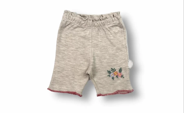 Lenaca 3-6 6-9 9-12 Ay Melek Kız Nakışlı Bandanalı Kısa Kollu Sweatli Şortlu 3lü Kız Bebek Takımı - Resim 3