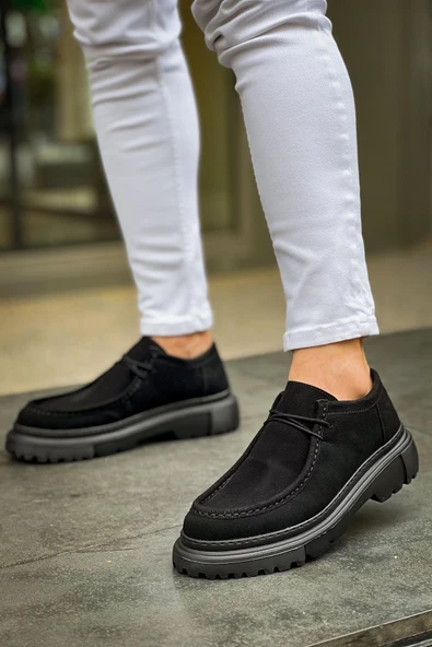 Pabucmarketi Bağcıklı Erkek Günlük Ayakkabı Siyah - Resim 4