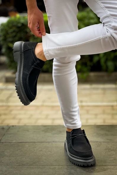 Pabucmarketi Bağcıklı Erkek Günlük Ayakkabı Siyah - Resim 2