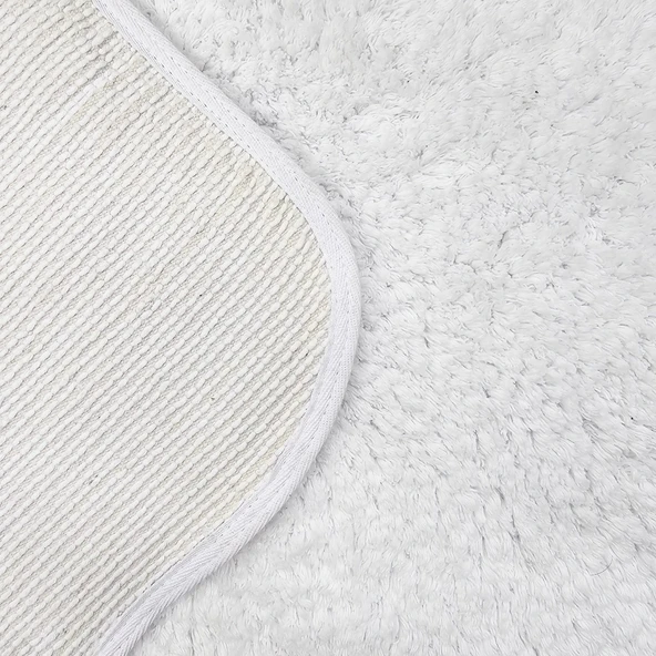 Otel Banyo Paspası | Beyaz | % Pamuk | Kenar Biyeli | 730gr | 50 x 90 cm | Yumuşak Dokulu - 5