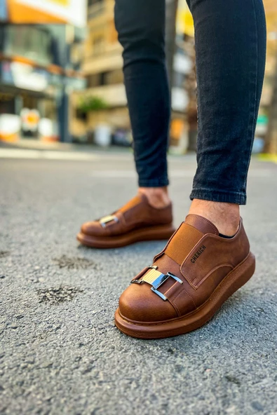 Pabucmarketi Lastikli Toka Detaylı Erkek Spor Ayakkabı Taba - Resim 2