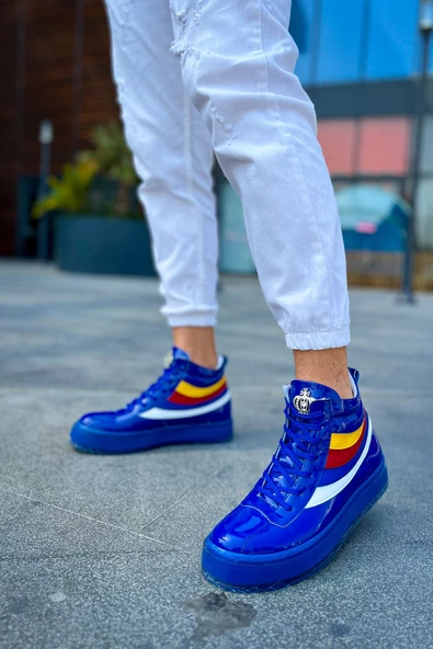 Pabucmarketi Bağcıklı Erkek Sneaker Bot Lacivert - 4